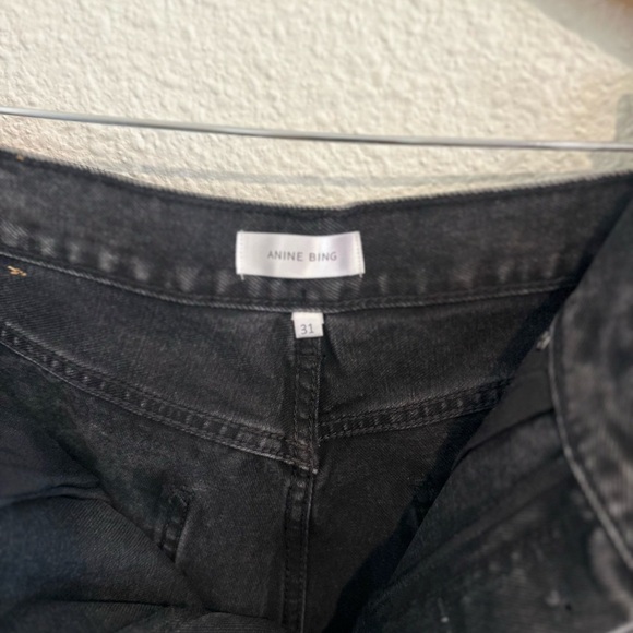 NWOT Anine Bing Black Denim Women's Shorts sz 31 - Picture 5 of 6